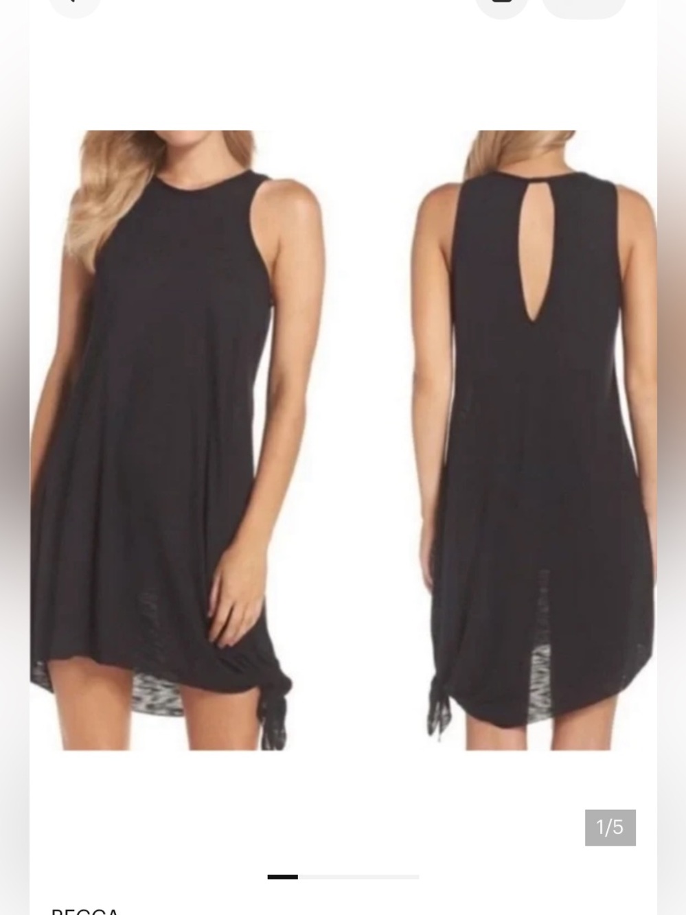 BECCA Breezy Basics Knot Hem Sleeveless Coverup Size XS